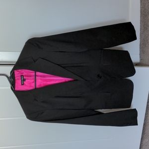 Black blazer with pink lining on the inside